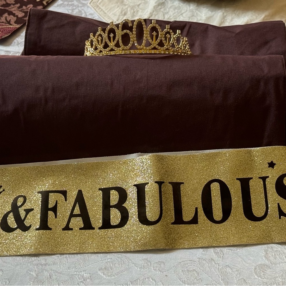 60th birthday Tiara and 60 and fabulous sash